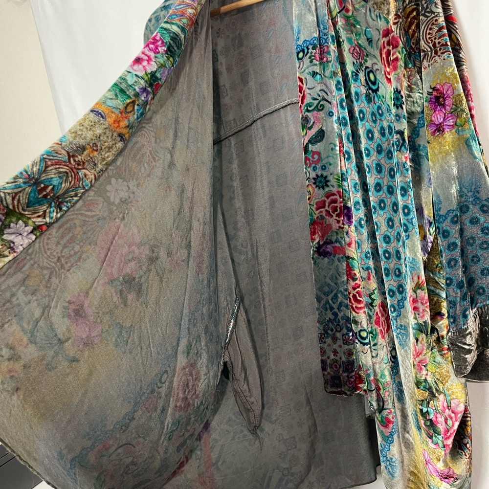Johnny was Velvet Cardigan Silk Blend size M multicolored - Picture 8 of 11